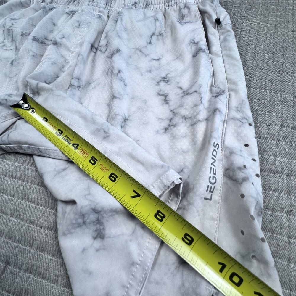 Legends Gym Performance Short Men L Marble 7" Linerless White Running Active - Picture 3 of 7